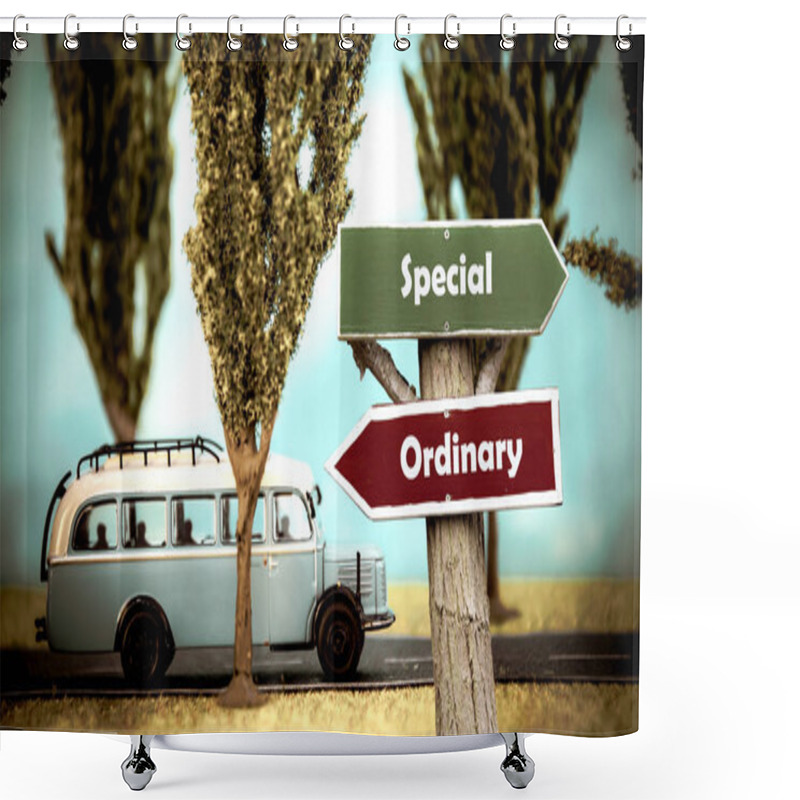 Personality  Street Sign Special versus Ordinary shower curtains