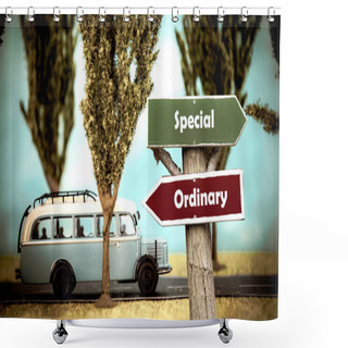 Personality  Street Sign Special Versus Ordinary Shower Curtains