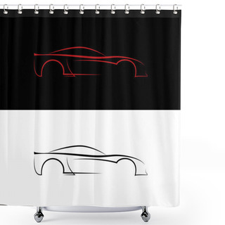 Personality  Red And Black Car Logos Shower Curtains