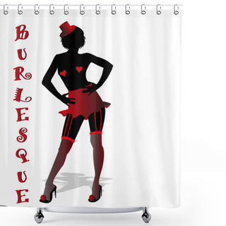 Personality  Silhouette Of Burlesque Dancer Shower Curtains