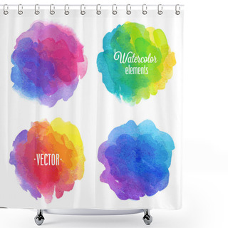 Personality  Vector Watercolor Design Elements. Shower Curtains