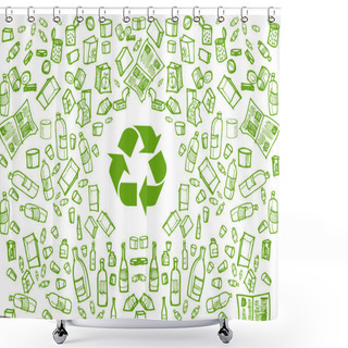 Personality  Recycling Eco Vector Background Shower Curtains