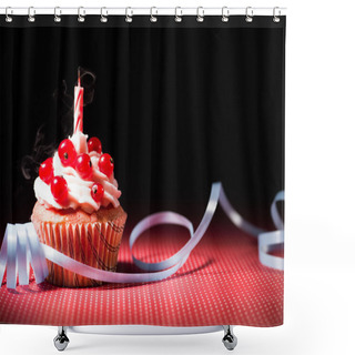 Personality  Surprise Cupcake With Candle Shower Curtains