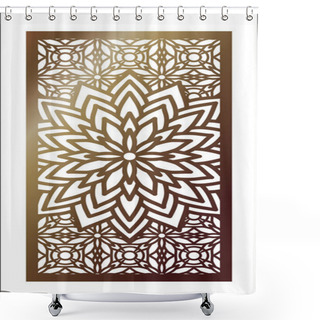 Personality  Vector Laser Cut Panel. Pattern Template For Decorative Panel. W Shower Curtains