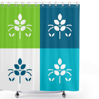 Personality  Agronomy Flat Four Color Minimal Icon Set Shower Curtains
