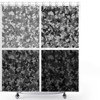 Personality  Set Of Seamless Camouflage Pattern Shower Curtains