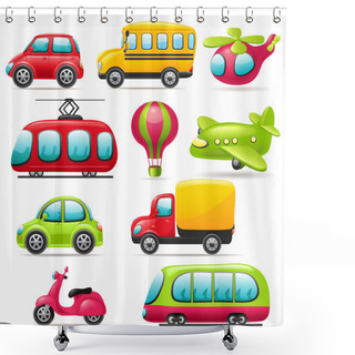 Personality  Cartoon Transport Set Shower Curtains