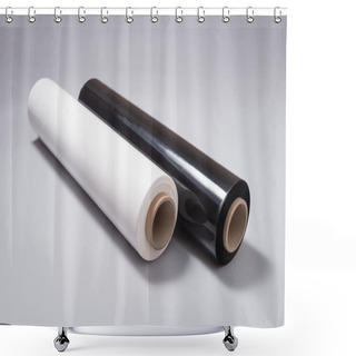 Personality  Black And White Roll Of Pallet Film Shower Curtains