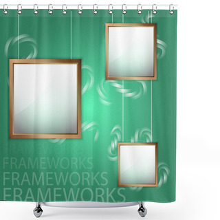 Personality  Vector Wooden Picture Frames Shower Curtains