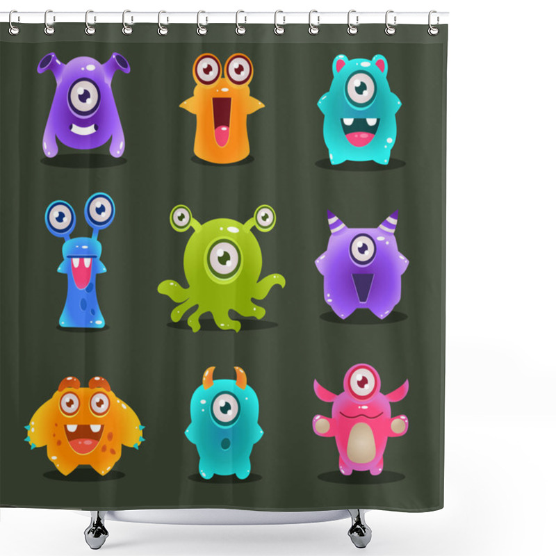Personality  Monsters Lovely Icons Shower Curtains