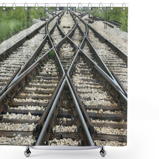 Personality  Railway Shower Curtains