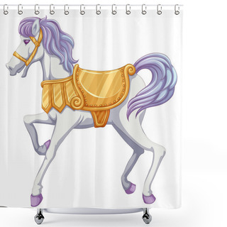 Personality  A Carrousel Horse Shower Curtains