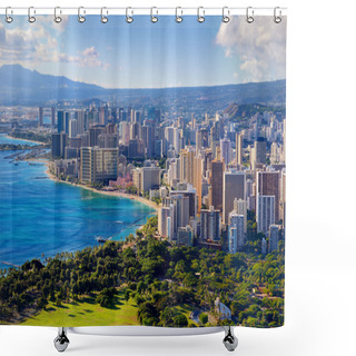 Personality  Spectacular View Of Honolulu City, Oahu Shower Curtains