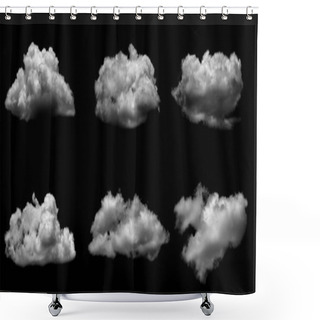 Personality  White Cloud Isolated Over A Black Background Realistic Cloud. Shower Curtains