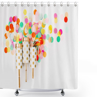 Personality  Push-pop Petards And Colorful Confetti Shower Curtains