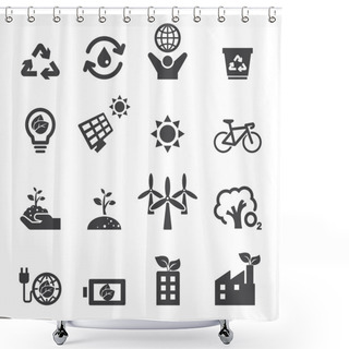 Personality  Save The Earth Icons Shower Curtains