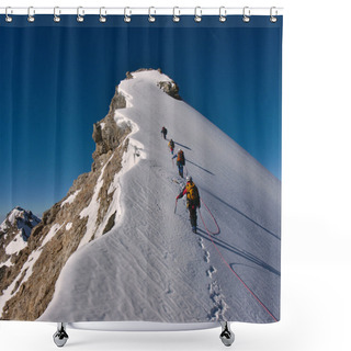 Personality  Climbing A Mountain Shower Curtains