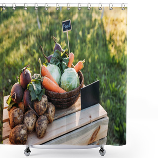 Personality  Fresh Vegetables At Farmers Market Shower Curtains
