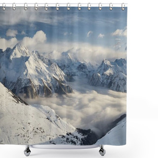 Personality  Winter In The Alps, Paradiski Shower Curtains