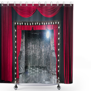 Personality  Red Velvet Stage Shower Curtains