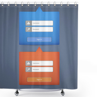 Personality  Template Login Form. Vector Shower Curtains