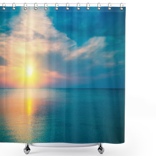 Personality  Sunrise Over Sea Shower Curtains