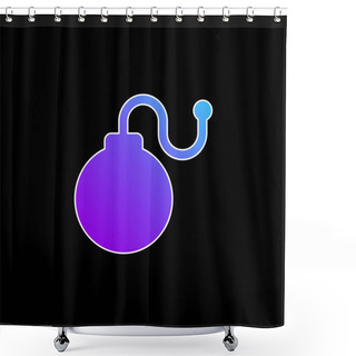 Personality  Bomb Blue Gradient Vector Icon Shower Curtains