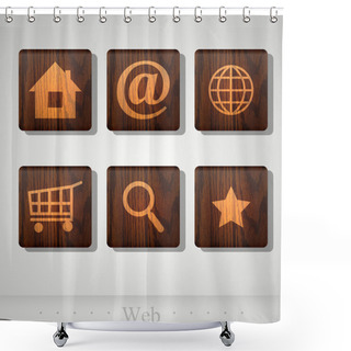 Personality  Vector Set Of Web Icons. Shower Curtains
