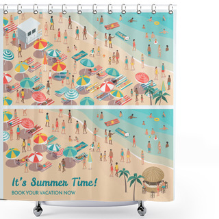 Personality  Luxury Tropical Beach  Shower Curtains