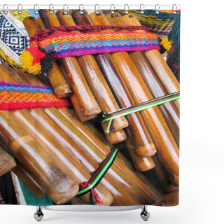 Personality  Andean Flutes, Market Of Santiago De Chile Shower Curtains