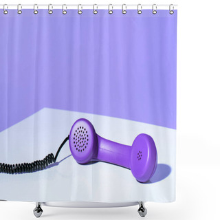 Personality  Plastic Purple Telephone Handset, Ultra Violet Trend Shower Curtains