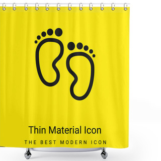 Personality  Baby Footprints Minimal Bright Yellow Material Icon Shower Curtains