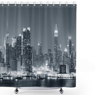 Personality  New York City Manhattan Black And White Shower Curtains
