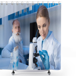 Personality  Scientists Working In Lab Shower Curtains