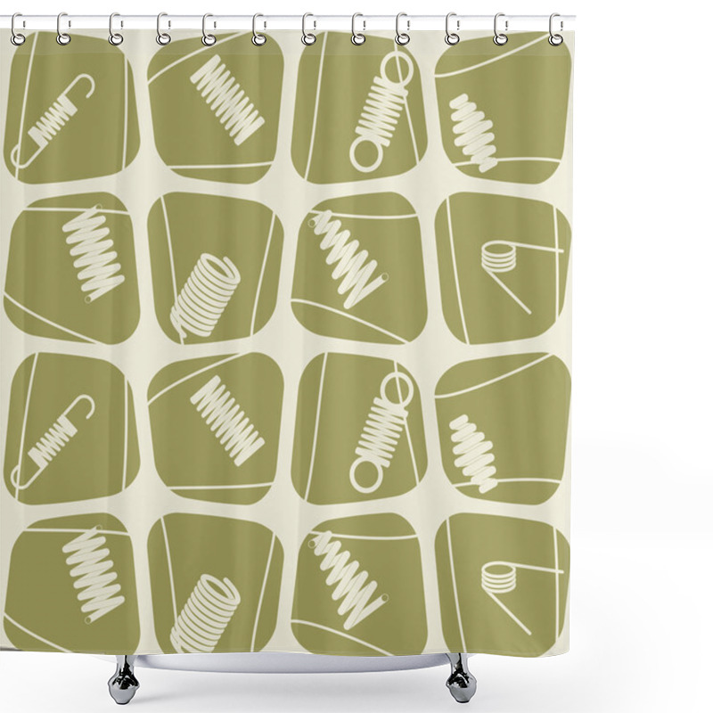 Personality  Seamless Background With Springs Shower Curtains