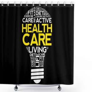 Personality  Health Care Bulb Word Cloud Collage Shower Curtains