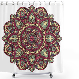 Personality  Floral Vector Mandala. Shower Curtains