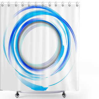 Personality  Blue Abstract Design Element With Brush Strokes. Shower Curtains