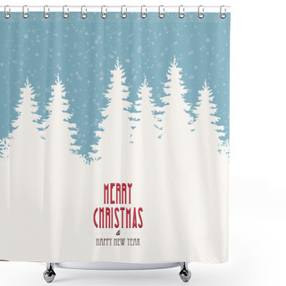 Personality  Merry Christmas Vintage Winter Landscape Shower Curtains