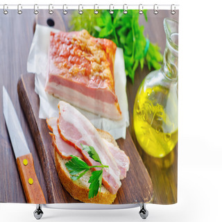 Personality  Pieces Of Smoked Pork Bacon Shower Curtains