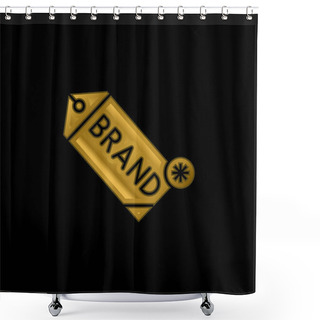 Personality  Brand Gold Plated Metalic Icon Or Logo Vector Shower Curtains