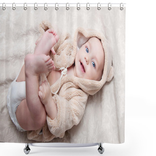 Personality  Portrait Of A Beautiful Baby Shower Curtains