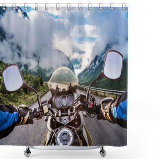 Personality  Biker First-person View Shower Curtains