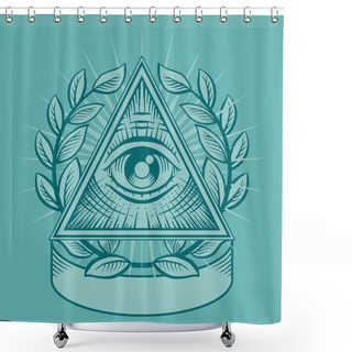 Personality  All Seeing Eye. Vector Illustration Shower Curtains
