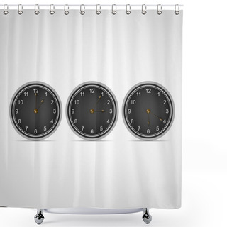 Personality  Vector Clock Set,  Vector Illustration   Shower Curtains