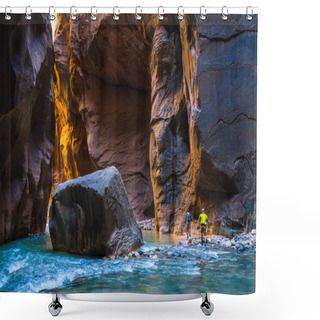 Personality  Beautiful Of Narrow In The Afternoon  In Zion National Park,Utah,usa. Shower Curtains