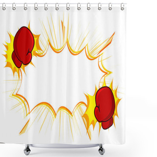 Personality  Copy Space With Kick Boxing Gloves Shower Curtains
