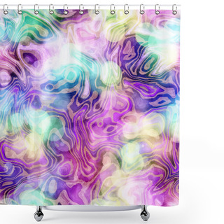 Personality  Seamless Seventies Tie Dye Bokeh Texture. Hippie Summer Repeat Background With Ink Dyed Effect.  Shower Curtains