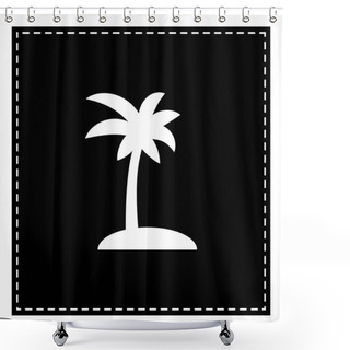 Personality  Coconut Palm Tree Sign. Black Patch On White Background. Isolate Shower Curtains