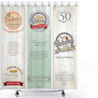Personality  Bakery Retro Banner Shower Curtains